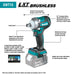 Makita (XWT15Z) 18V LXT® Brushless 4 - Speed 1/2" Sq. Drive Impact Wrench w/ Detent Anvil (Tool Only) - Pacific Power Tools