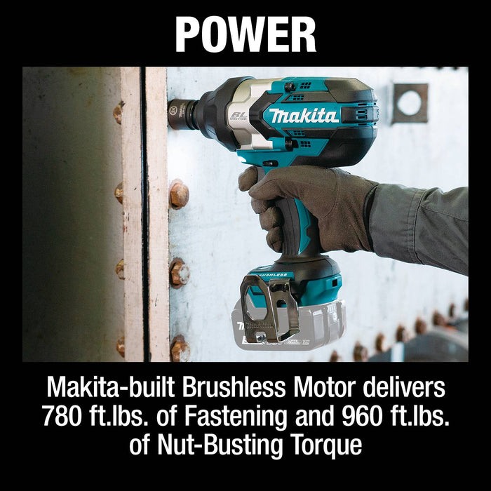 Makita (XWT19Z) 18V LXT® Brushless 3 - Speed 1/2" Sq. Drive Impact Wrench w/ Detent Anvil, (Tool Only) - Pacific Power Tools