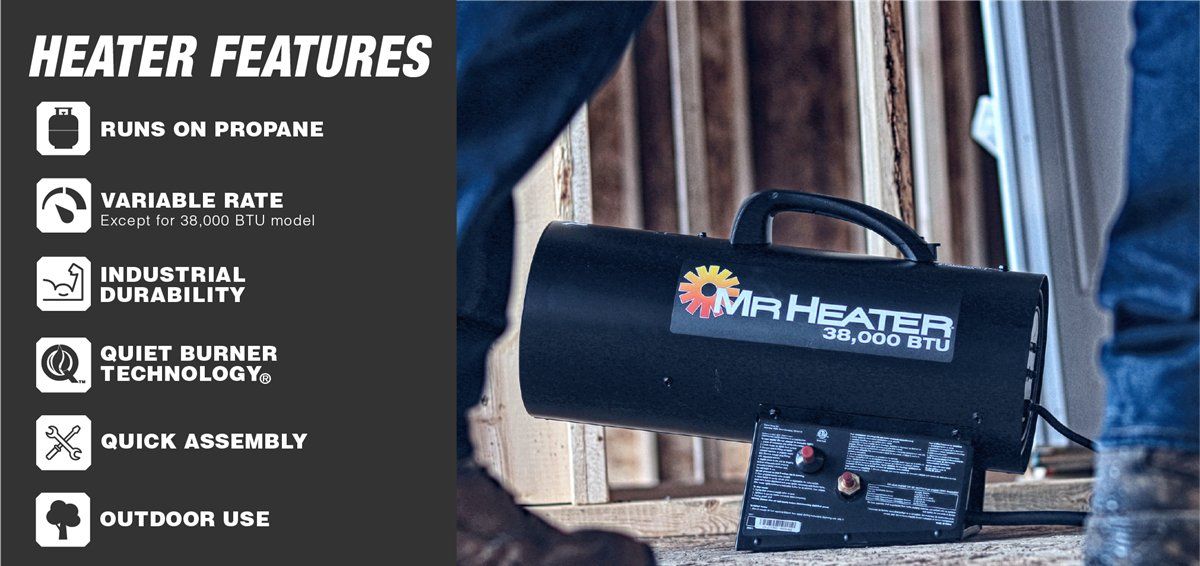 Mr. Heater | Portable Outdoor 60,000 BTU Forced Air Propane Shop Heater (Factory Reconditioned) - Pacific Power Tools