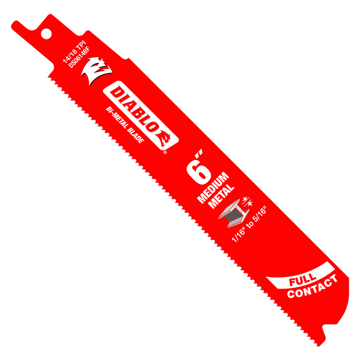 Diablo (DS0614BF200) 6" Bi-Metal Reciprocating Saw Blade for Medium Metal Cutting  (200-pk)