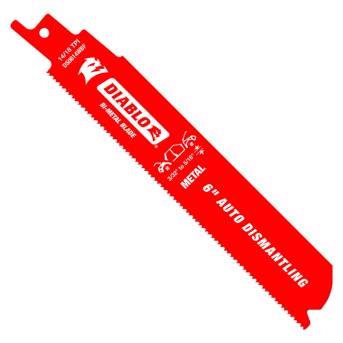 Diablo (DS0614WBF200) 6" 14/18TPI Bi-Metal Reciprocating Saw Blades for Auto Dismantling (200-pk)