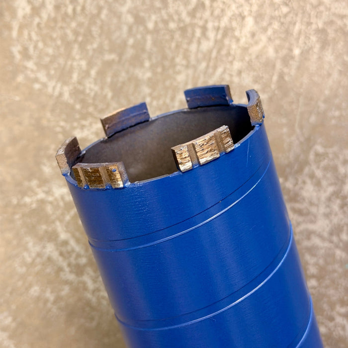 Pro Diamond 3" Dry Core Bits, 9" Tube Length, 7.5MM; Premium Blue Turbo, SOLID BARREL - Pacific Power Tools