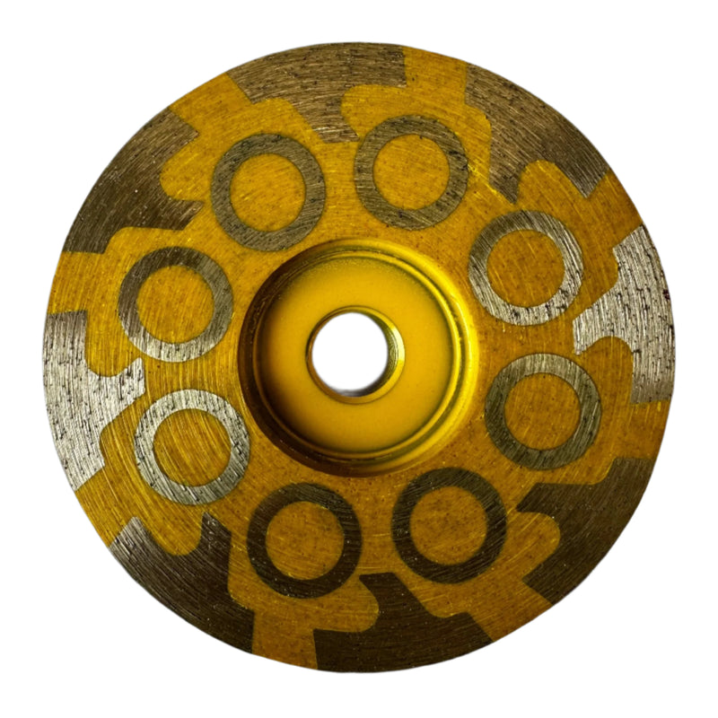 Pro Diamond (CWR04005UM) Resin Cup Wheels 4" MEDIUM (yellow resin) 5/8 - 11 (Granite/Stone) - Pacific Power Tools