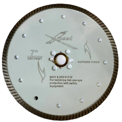 Pro Diamond White Turbo Cutter Supreme - 7" x 0.095 x 8mm x DM 7/8" - 5/8" Flush - Pacific Power Tools