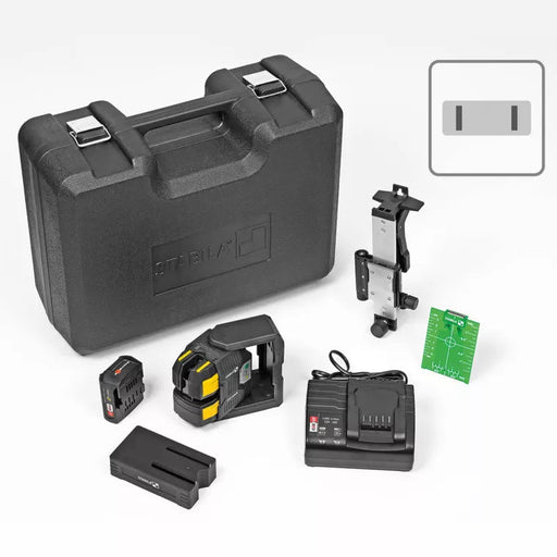 Stabila (03520) Cross - line laser LAX 500 G, 12 V system, 7 - piece set, with rechargeable battery and charger - Pacific Power Tools