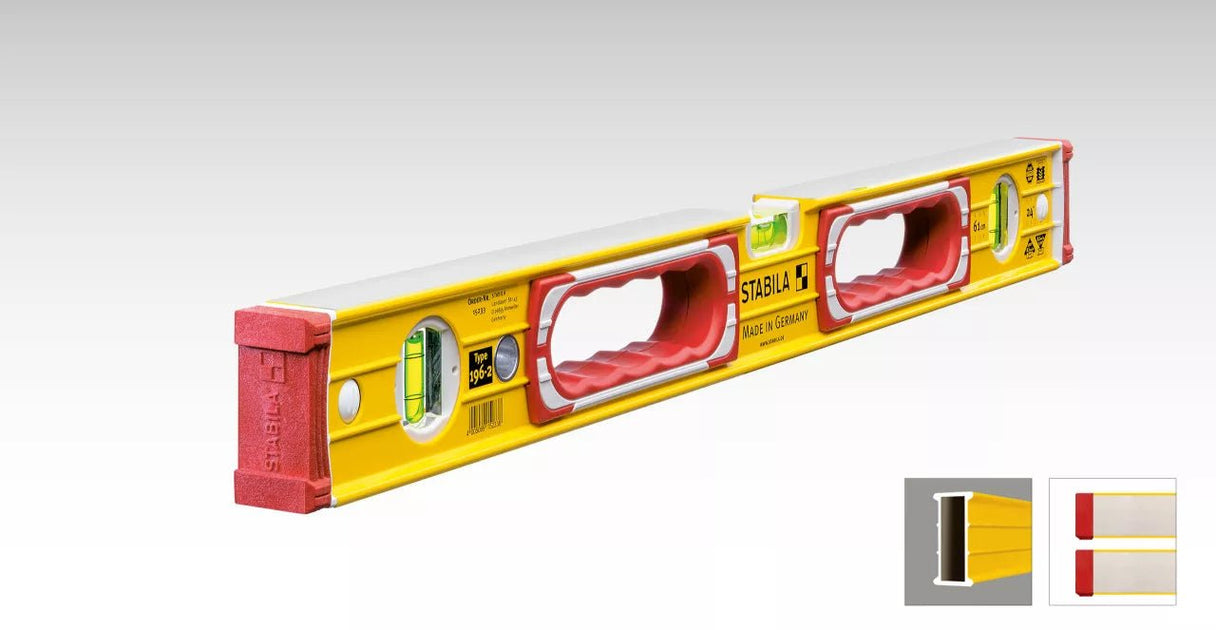 Stabila Type 196 Level Set - 2ft, 4ft & 10in Torpedo Levels With Case - View #2