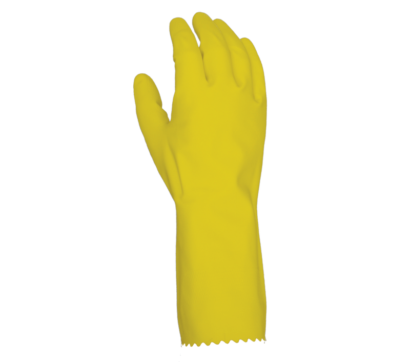 Task Glove (CH2118 - 12) CHEM101® - 18 mil Yellow Latex, 12" length, Flock Lined, Diamond shaped grip (12 pack) - Pacific Power Tools