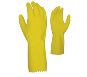 Task Glove (CH2118 - 12) CHEM101® - 18 mil Yellow Latex, 12" length, Flock Lined, Diamond shaped grip (12 pack) - Pacific Power Tools