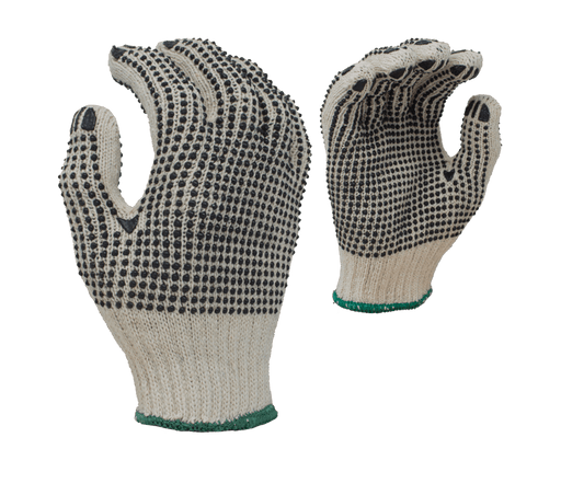 Task Glove (TSK11201) 7 Gauge, Economical Cotton/Polyester with 2 - sided PVC dots (12 pack) - Pacific Power Tools