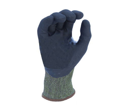 TASK Gloves (CM42350HY) CUTMAN® - 18 Gauge Hi - Vis Yellow HDPE shell, Black Micro - Foam Nitrile Palm coated, Reinforced Thumb Saddle, ANSI Cut A4, Touchscreen compatible - Pacific Power Tools