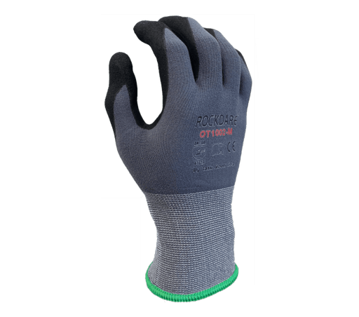 TASK Gloves (OT1002) 15 Gauge Gray Nylon shell, Black Micro - Foam Nitrile Palm coated - Pacific Power Tools