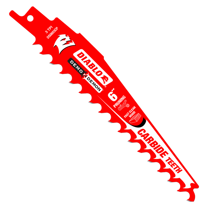 Diablo (DS0603CP10) 6" 3TPI Demo Demon™ Carbide Tipped Reciprocating Saw Blades for Pruning and Clean Wood (10-pk)