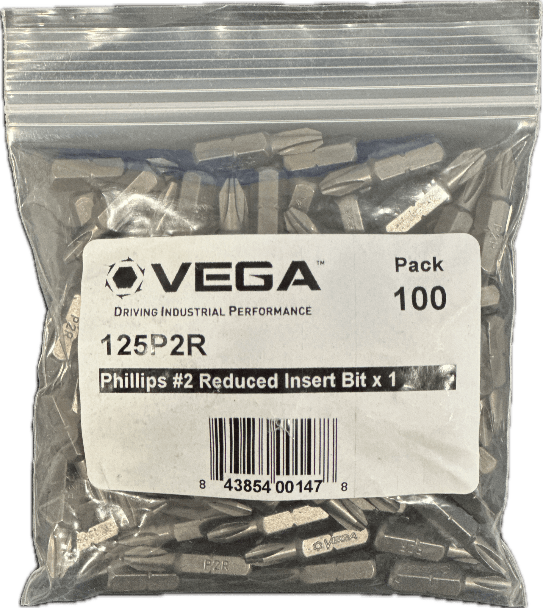 Vega (125P2R-100) Phillips #2 Reduced Insert Bit x 1