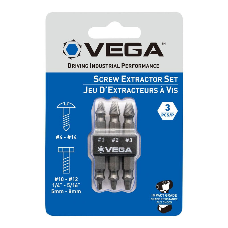 Vega (SES - 3) Screw Extractor Set - 3pc - Pacific Power Tools