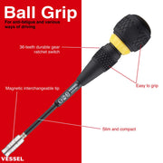 VESSEL (2200MBH120K01) BALL GRIP Interchangeable Ratchet Screwdriver 10PC. Bit Set - Pacific Power Tools