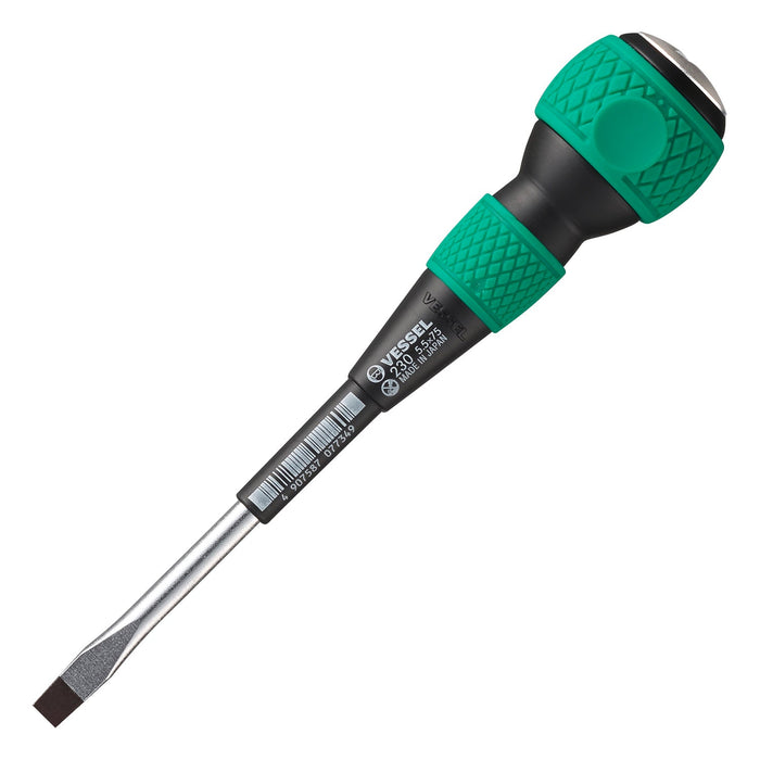 VESSEL (230S5575) BALL GRIP Tang - Thru Screwdriver No.230 - 5.5x75 - Pacific Power Tools