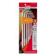 VESSEL (8309BPLINU) Ball Point Hex L - Key Wrench (Long Type) (Inch) 9PC. Set - Pacific Power Tools