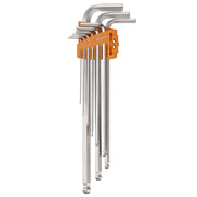 VESSEL (8309BPLU) Ball Point Hex L - Key Wrench (Long Type) 9PC. Set - Pacific Power Tools