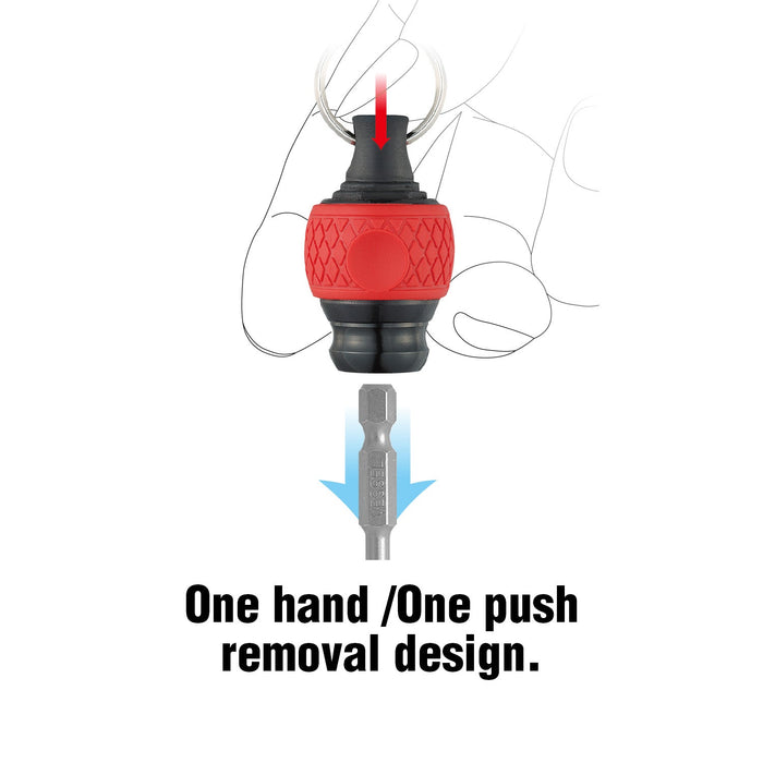 VESSEL (QB22RU) BALL GRIP Carrying Bit Holder (Red) - Pacific Power Tools