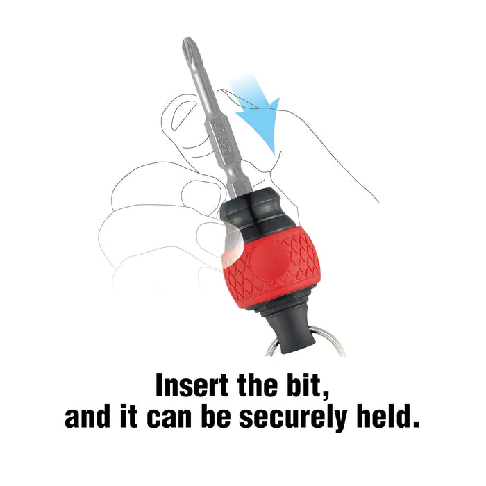 VESSEL (QB22RU) BALL GRIP Carrying Bit Holder (Red) - Pacific Power Tools