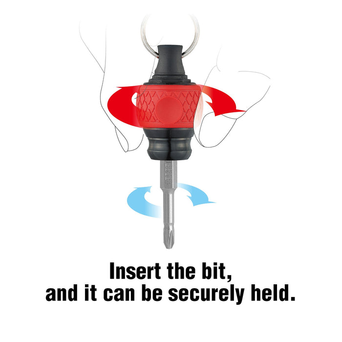 VESSEL (QB22RU) BALL GRIP Carrying Bit Holder (Red) - Pacific Power Tools