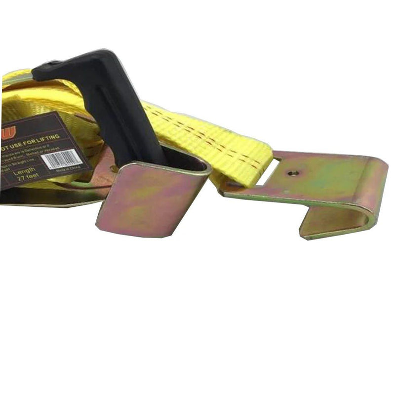 Wood | Tuff Tow Heavy-Duty Ratchet Tie-Down Strap with Flat Hook 27 ft. x 2 in. - Pacific Power Tools